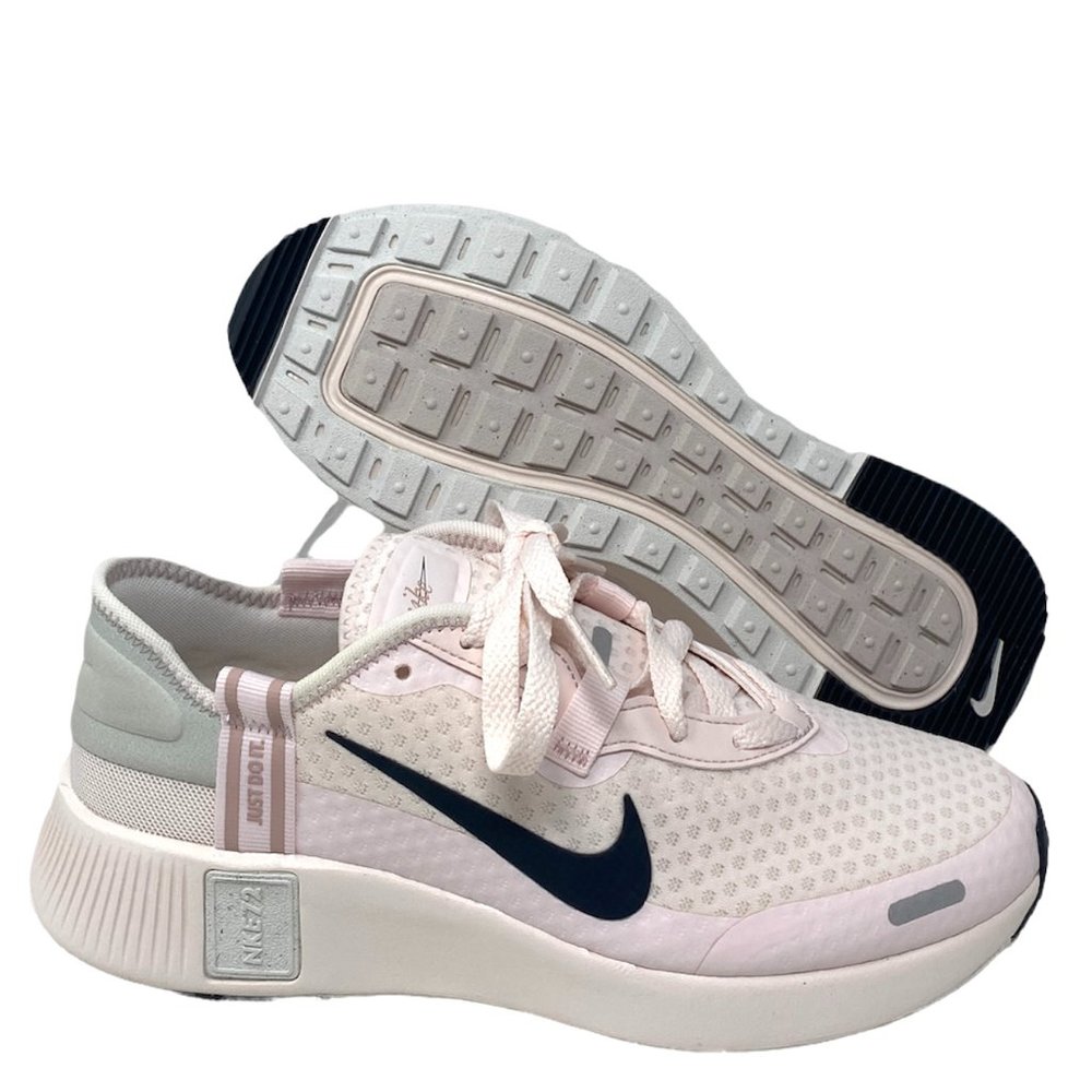 Nike Reposto Low Top Women Gray Light Pink Sneakers Running Mesh CZ5630 602 - Picture 2 of 11